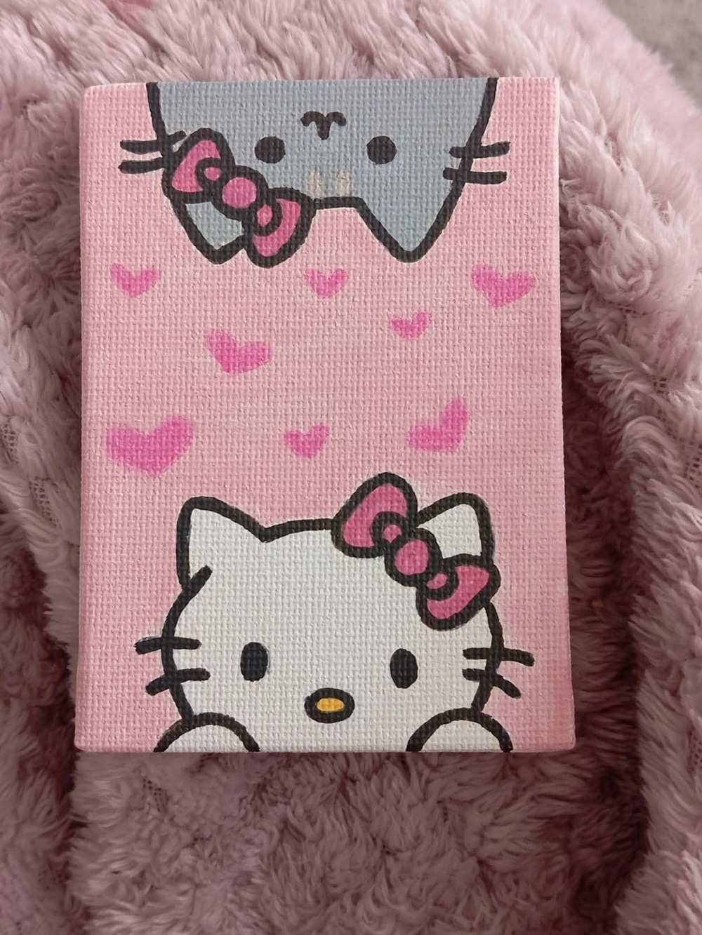 Hello Kitty Pink and White Canvas Wall Art with Bows